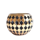 Vasinho Preto E Dourado Lumen Tella 10 Cm