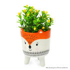 Vasinho Vaso Cachepot Raposa De Cerâmica Laranja