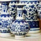 Vaso 13x8x8cm Cerâmica Azul