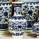 Vaso 14x8x8cm Cerâmica Azul