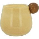 Vaso 15x12x12cm Vidro Marfim