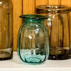 Vaso 18x11x11cm Vidro Azul