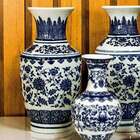 Vaso 22x10x10cm Cerâmica Azul