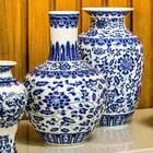 Vaso 22x14x14cm Cerâmica Azul