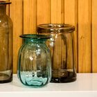 Vaso 27x19x19cm Vidro Âmbar