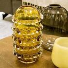 Vaso 28x14x14cm Vidro Âmbar