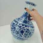 Vaso 31x18x18cm Cerâmica Azul