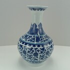 Vaso 31x18x18cm Cerâmica Azul