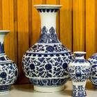 Vaso 31x18x18cm Cerâmica Azul