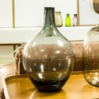 Vaso 39x23x23cm Vidro Cinza