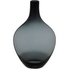 Vaso 39x23x23cm Vidro Cinza