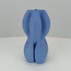 Vaso 3d Decorativo Home&co Cerâmica 24x13x13cm Azul