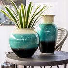 Vaso 41x15x15cm Cerâmica Verde