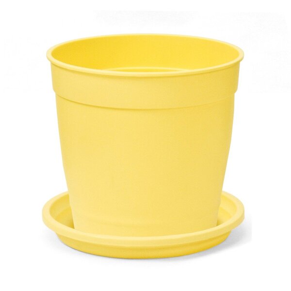Vaso Aquarela N 3,5 Com Prato Nutriplan Cor Amarelo Claro