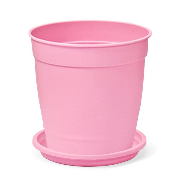 Vaso Aquarela N 3,5 Com Prato Nutriplan Cor Rosa Bebe