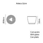 Vaso Asteca 32cm Vd Tramontina