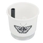 Vaso Autoirrigável Borboleta 12x11cm Branco