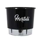 Vaso Autoirrigável Hortelã Preto 14x16cm