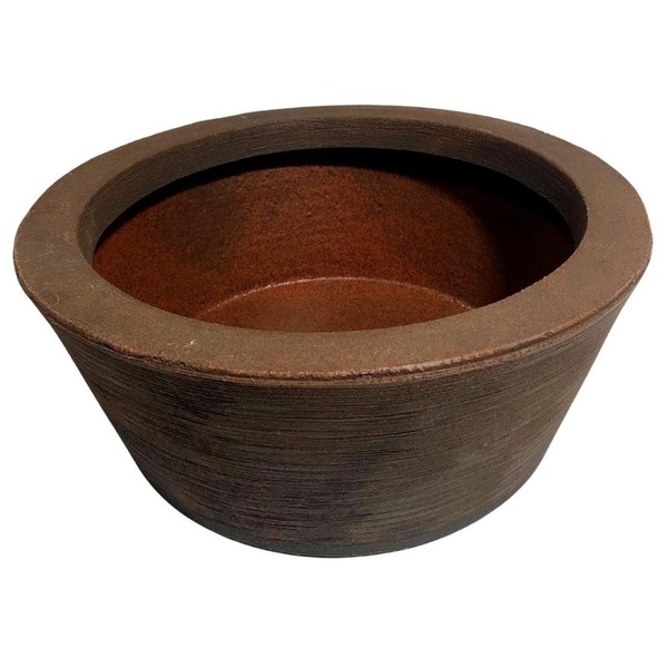 Vaso Bacia De Polietileno Com Textura Para Plantas 37cm - Mar