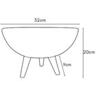 Vaso Bacia P/ Flores 30cm Com Tripé De Madeira Decorativo - A