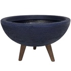 Vaso Bacia P/ Flores 30cm Com Tripé De Madeira Decorativo - A