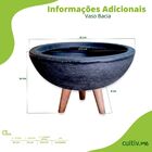 Vaso Bacia P/ Flores 30cm Com Tripé De Madeira Decorativo - P