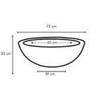 Vaso Bacia Para Plantas em Polietileno 72x20cm Cinza