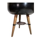 Vaso Bacia Plantas De Polietileno Com Tripé Madeira 39x21cm -