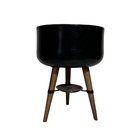 Vaso Bacia Plantas De Polietileno Com Tripé Madeira 39x21cm -