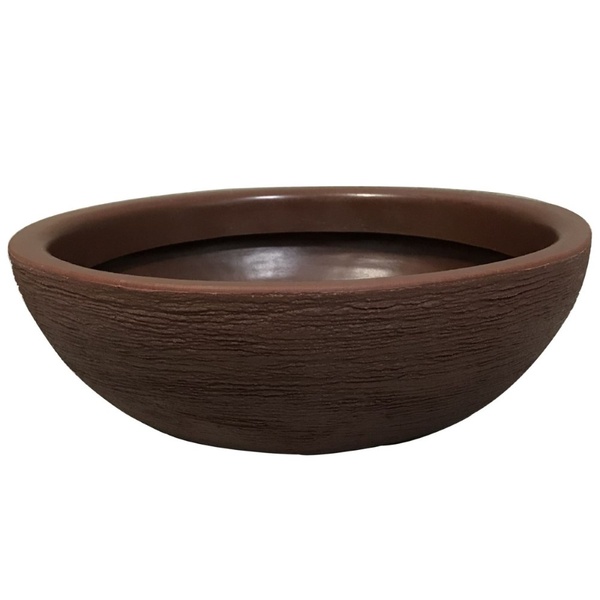 Vaso Bacia Polietileno P/ Plantas E Suculentas 23cm Marrom