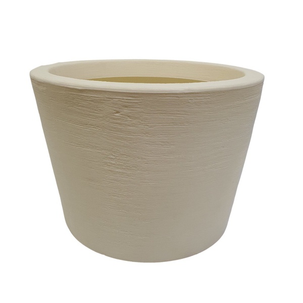 Vaso Baixo Texturizado 26x38cm em Polietileno Bege