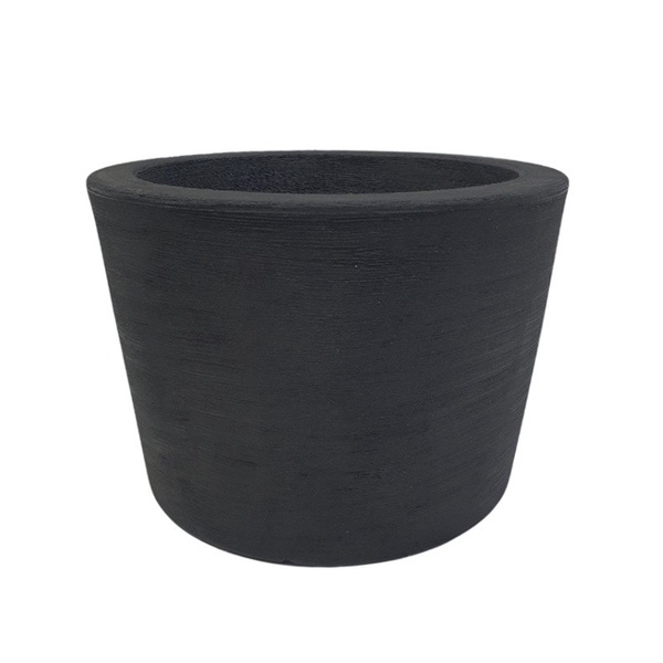 Vaso Baixo Texturizado 26x38cm em Polietileno Preto