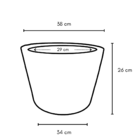 Vaso Baixo Texturizado 26x38cm em Polietileno Preto