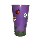 Vaso Balde Metal Enfeite Jardim Quintal Varanda Joaninha Flor