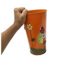 Vaso Balde Metal Enfeite Jardim Quintal Varanda Joaninha Flor