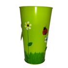 Vaso Balde Metal Verde Enfeite Jardim Joaninha Flor Varanda Q