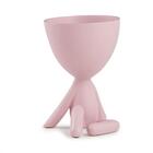 Vaso Bob Em Poliresina Rosa 14x10cm