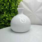 Vaso Bola Branco De Cerâmica Trabalhado Moderno Decorativo