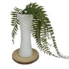 Vaso Branco 3d Com Samambaia Artificial