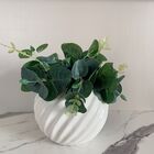 Vaso Branco De Cerâmica Trabalhado Decorativo