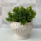 Vaso Branco Decorativo Moderno De Cerâmica Com Trabalhado