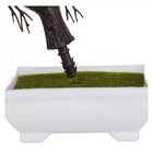 Vaso Branco Planta Bonsai Artificial Folhas Verdes P4578