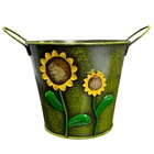 Vaso Cachepô Decorativo Lata Alça (girassois) Top Garden