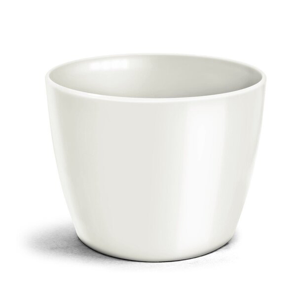 Vaso Cachepô Elegance De Plástico Redondo 01 Nutriplan Branca