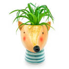 Vaso Cachepô Em Cerâmica Tatu - Azul