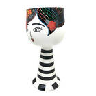 Vaso Cachepô Mulher E Rosas - Preto E Branco