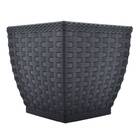 Vaso Cachepô Rattan Quadrado Médio (13,1l) Preto Injeplastec