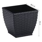 Vaso Cachepô Rattan Quadrado Médio (13,1l) Preto Injeplastec