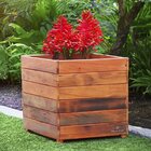 Vaso Cachepot 30x30cm Madeira Maciça Natural