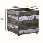 Vaso Cachepot 30x30cm Madeira Maciça Pátina